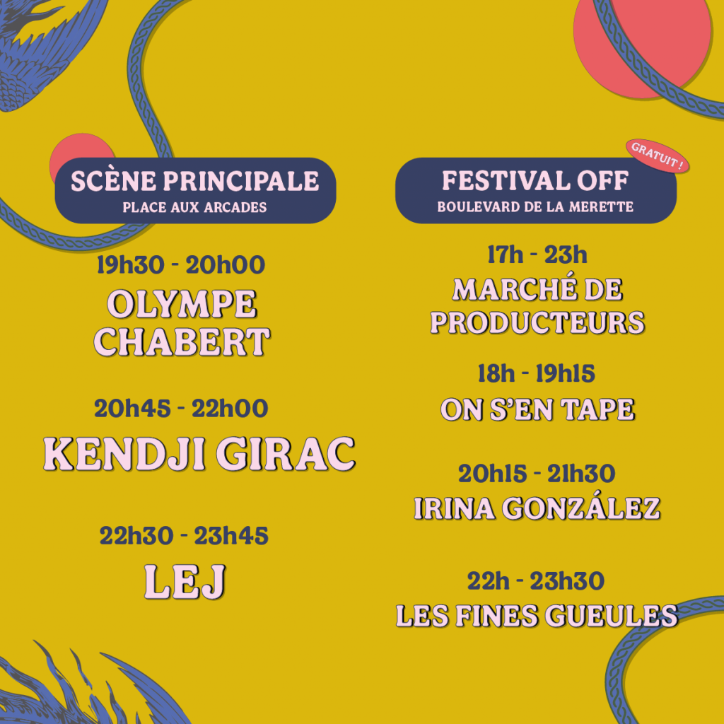 Horaires Vendredi 5 aout - Fête & Détours de la Lumière