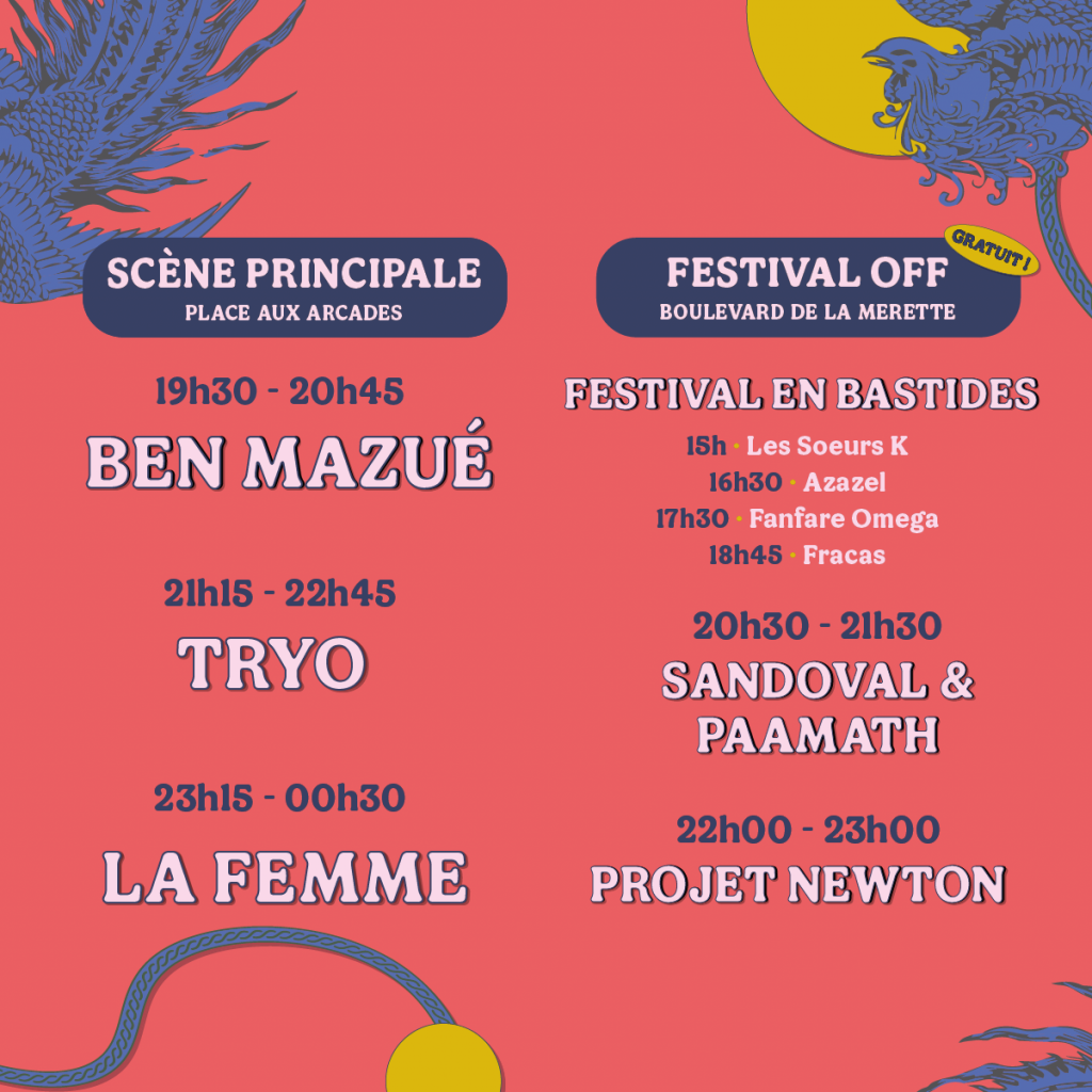 Horaires Jeudi 4 aout - Fête & Détours de la Lumière